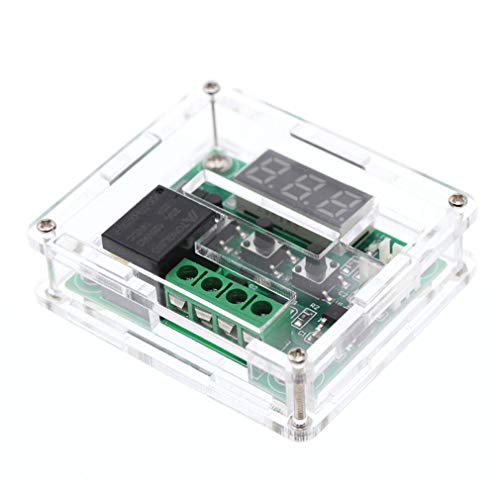 HiLetgo 2pcs W1209 with Case 12V DC Digital Temperature Controller Board Micro Digital Thermostat -50-110°C Electronic Temperature Temp Control Module Switch with 10A One-Channel Relay and Waterproof - color: With Case