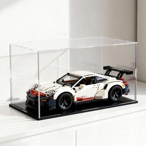 Acrylic Display Case for Collectibles and Toys, Versatile Clear Acrylic Display Box with Black Base for Showcase and Displaying, 11x7x7-inch - size: 11"L x 7"W x 7"H