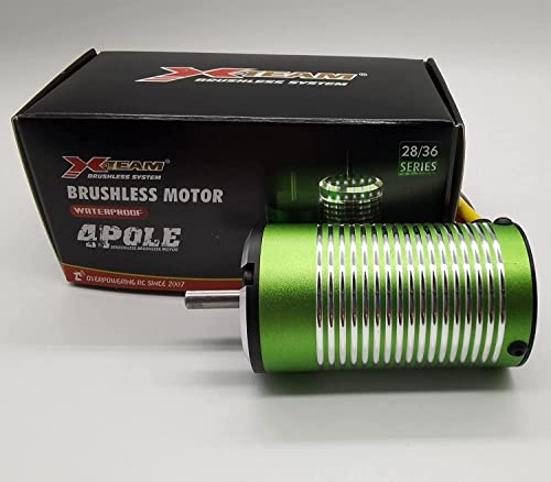 XTEAM 3665 2700KV Brushless Motor 2000W 90A 22V 4-Pole Design, Suitable for 1/8 1/10 1/12 RC Electric Racing Car, Buggy, RC Boat - size: 3665-2700KV