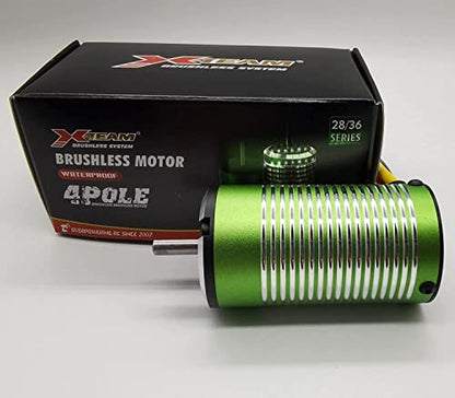 XTEAM 3665 2700KV Brushless Motor 2000W 90A 22V 4-Pole Design, Suitable for 1/8 1/10 1/12 RC Electric Racing Car, Buggy, RC Boat - size: 3665-2700KV