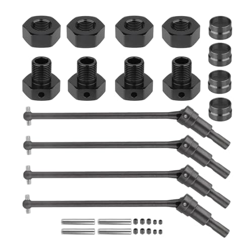 Heavy-Duty Steel CVD Driveshaft Set, Front & Rear Drive Shaft Replacement, Fits for JLB Racing Cheetah RC Monster Truck 11101/21101 J3, EA1061 Upgrade Part (4-Pack)