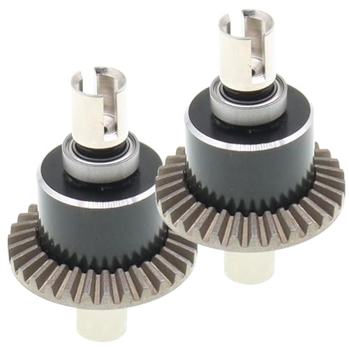 2PCS Metal Front and Rear Differential Gear Diff Gear Set Compatible with WLtoys 1/14 144010 144001 144002 1/12 124016 124017 124018 124019 RC Car Upgrade Parts