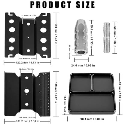 RC Car Work Stand Adjustable Height Lift Lower 360° Rotation Aluminum RC Repair Stand & Small Screw Tray Fit for 1/8 1/10 1/12 1/14 For Traxxa Axial Arrma Redcat RC Crawler Monster Truck Buggy（Black） - color: Black