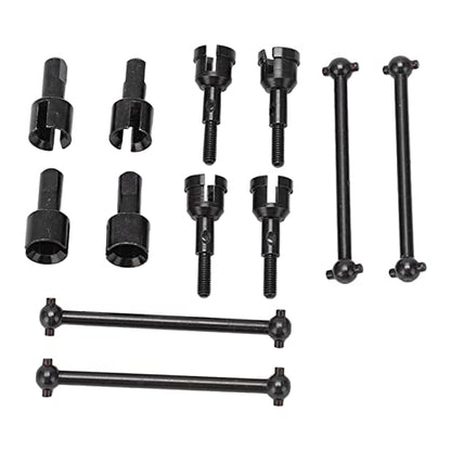 Zerodis RC Drive Shaft Dogbones Aluminum Alloy Diff Cup Joint Axle Set 4Pcs Front Rear Drive Shaft Set for 1 18 Scale RC Car DIY Users for A949 A959 A969 A979 K929 (Black) - color: Black