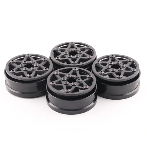 Beadlock Wheel Rims 4PCS 1.9" Upgraded Carbon Fiber Aluminum Wheel Hub Compatible with 1/10 RC Crawler Gen8 TRX-4 Axial VS4-10 Capra SCX10 RC Car Accessories (Patten A) - color: Patten a