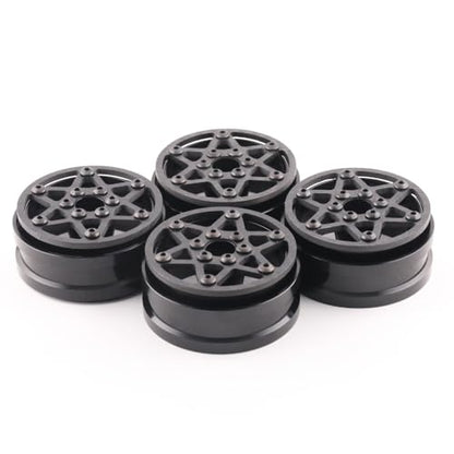 Beadlock Wheel Rims 4PCS 1.9" Upgraded Carbon Fiber Aluminum Wheel Hub Compatible with 1/10 RC Crawler Gen8 TRX-4 Axial VS4-10 Capra SCX10 RC Car Accessories (Patten A) - color: Patten a