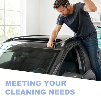 3PCS Auto Sunroof Drain Cleaning Tool, 118 Inch Long Pipe Cleaners Flexible Wire Brush with Syringe Hose, Soft Drain Brush Slim Dredging Tool for Car Sunroof Trunk Wiper Hole
