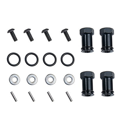 4Pcs/Set RC Hex Hub 12mm Aluminum Alloy Wheels Hex Hub 20mm Extension Black Hex Drive Adapter Longer Combiner Coupler for 1/10 RC Crawler Axial SCX10 90046 D90