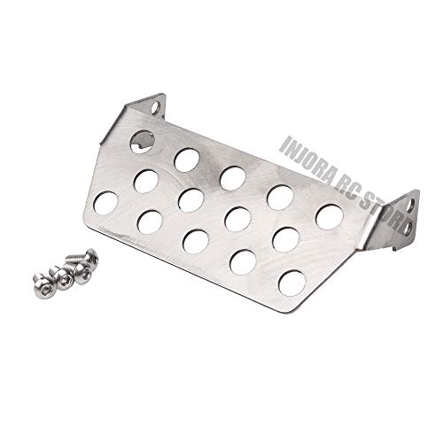 INJORA Chassis Armor Axle Protector Skid Plate for 1/10 RC Crawler TRX-4,Stainless Steel