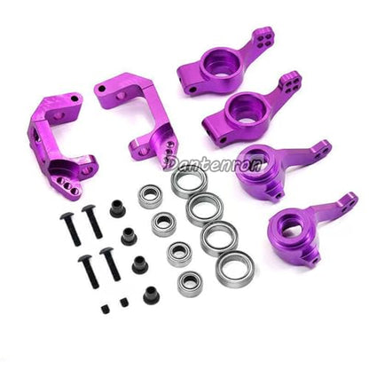 Aluminum RC Steering Knuckle Hub Upgrade Parts Kits 102210 102010 102011 102212 102012 Part Compatible with HSP Redcat Racing Lightning Volcano EPX Monster 1/10 RC Model Car Truck (Purple) - color: Purple