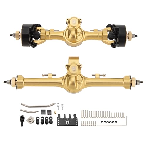 MEUS RACING 5mm ISO V2 SCX24 Axles with 3-Section CVD for Axial 1/24 SCX24 RC Crawler (Anodized Gold) - color: Anodized Gold
