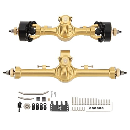 MEUS RACING 5mm ISO V2 SCX24 Axles with 3-Section CVD for Axial 1/24 SCX24 RC Crawler (Anodized Gold) - color: Anodized Gold