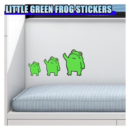 Creative Three Frog Vinyl Decal Car Sticker, Middle Finger Funny Frog Decal Car Truck Sticker, Personalized Cartoon Auto Body Decoration Stickers for Window Bumper Laptop Wall (to The Left)