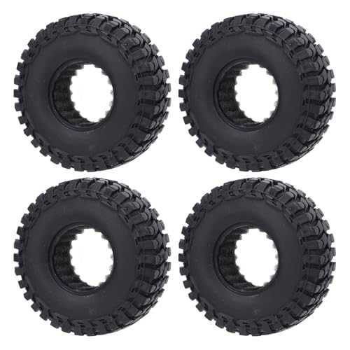 RC Crawler Car Rubber Tires Premium Quality Soft Tadpole Pattern 1.0in 55x19mm with Sponge Inner for Axial SCX24 FMS FCX24 AX24 1/24 1/18 Scale Off Road Climbing Replacement Parts