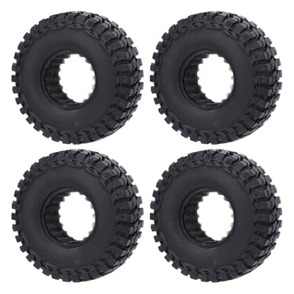 RC Crawler Car Rubber Tires Premium Quality Soft Tadpole Pattern 1.0in 55x19mm with Sponge Inner for Axial SCX24 FMS FCX24 AX24 1/24 1/18 Scale Off Road Climbing Replacement Parts