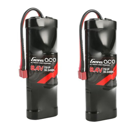 Gens ace 8.4V 5000mAh Ni-MH Battery Hump Style with T Plug(2Pcs) - size: 2Pcs