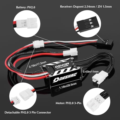 AM32 40A Waterproof Brushless ESC for TRX4M SCX24 Ascent-18 | 5V 2A BEC, AM32 Firmware, Smooth Low-Speed Control, 1/18 & 1/24 RC Crawler Upgrades