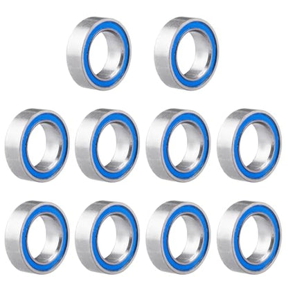 Steel RC Ball Bearings Double Rubber Sealed Deep Groove Miniature Bearings, Set of 10 (5x8x2.5mm MR85-2RS) - size: 5x8x2.5mm MR85-2RS