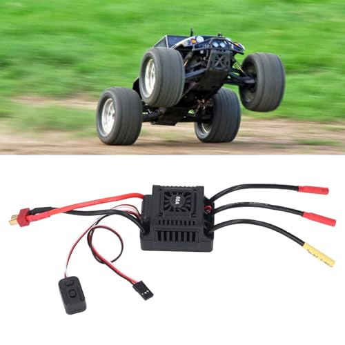 Brushless RC ESC Water Proof Electronic Speed Controller for 1/10 1/12 1/14 1/16 RC Cars, 2 to 3S Lipo Battery Compatible, High Performance, Easy Installation (60A)