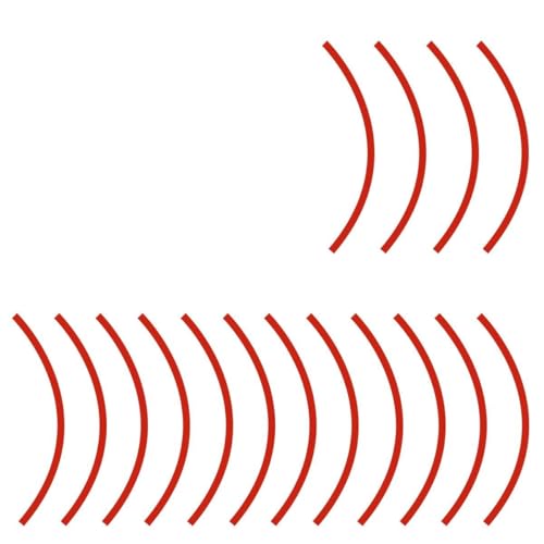 16PCS 17''-19'' Reflective Wheel Rim Stripe Decal Sticker, Vinyl Anti-Scratch Night Safety Warning Stripe Sticker, Water-Resistant Vehicle Exterior Tire Body Decal for Car Bicycle (Red) - color: Red