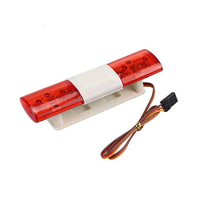 Multi-Function LED Police Flash Light Lamp for 1/10 1/8 RC HSP Traxxas Tamiya CC01 RC4WD D90 Axial SCX10 Model Car - color: Red