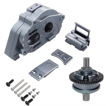 Center Gearbox 57T Diff Metal Upgrades for Mojave 4S for BLX 1/10 | RC Car Upgrades Modify Repair Parts with metal gearbox and 57T diff smooth torque split heat control(Titanium 3) - color: Titanium 3