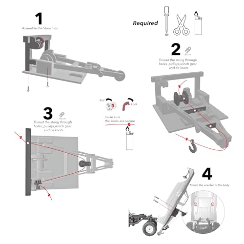 Wrecker Truck Bed Upgrade Parts for SCX24 C10 RC Crawler 1/24 Scale（NO Truck Included）
