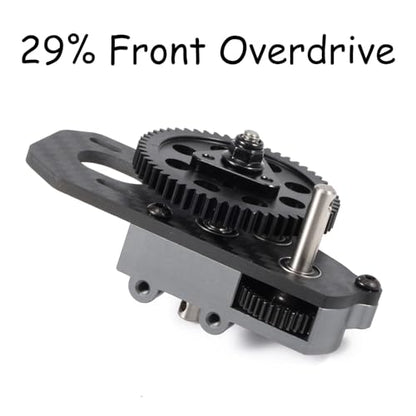 Overdrive Gearbox LCG Trans 29% 17% Overdrive Transmission with Skid Plate for 1/10 RC Crawler LCG Chassis SCX10 III Pro Capra (29% Front OD Trans) - color: 29% Front Od Trans