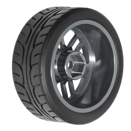 1/10 On Road Tires and Aluminum Wheels 12mm Hex RC Rally Racing Tyres OD 2.56" for Tamiya TT01 TT02 XV01 TA06 A959 PTG2 HPI KYOSHO PTG2 Traxxas 1:10 Street Touring Drift Car (Titanium) - color: Titanium