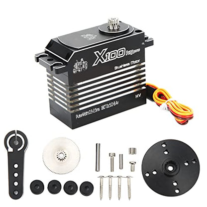 Kadimendium RC Servo for 1/5 RC Model, Aluminum Alloy RC Servo 100KG for 1/5 RC Boat