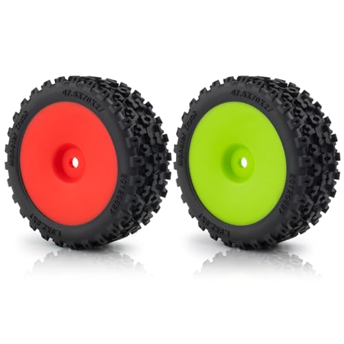 1/18 RC Car Wheel Rims Tires Upgrades for 1/18 ARRMA Typhon Grom 4PCS - color: Red