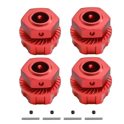 Aluminum Wheel Hex Adapter & Wheel Nut 24mm for Arrma 1/5 KRATON 8S BLX,Outcast 8S BLX Upgrades Parts,Wheel Hub Adapter Parts # ARA310928# ARA310929 (Red) - color: red