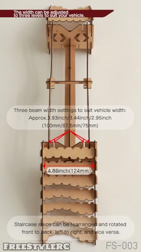FreeStyleRC FS-003,Beams＆Stairs Obstacle,1/18 1/24 RC Crawler,Wooden kit that Requires Assembly