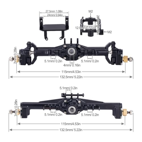 +10mm Diamond CNC Portal Axles with Lay Down Servo Mount & Links for 1/18 RC Crawler TRX4M Axle Upgrade Parts (Silver-1Set) - color: Silver-1set