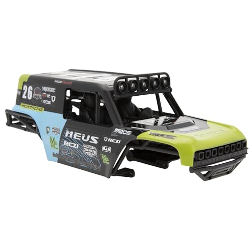 MEUS Racing MB18 TRX4M Body & Chassis Kit for Traxxas TRX4M Defender Bronco K10 F150 High Trail 1/18 RC Crawler Upgrades Parts (Green&Blue) - color: Green&blue