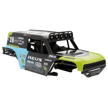 MEUS Racing MB18 TRX4M Body & Chassis Kit for Traxxas TRX4M Defender Bronco K10 F150 High Trail 1/18 RC Crawler Upgrades Parts (Green&Blue) - color: Green&blue