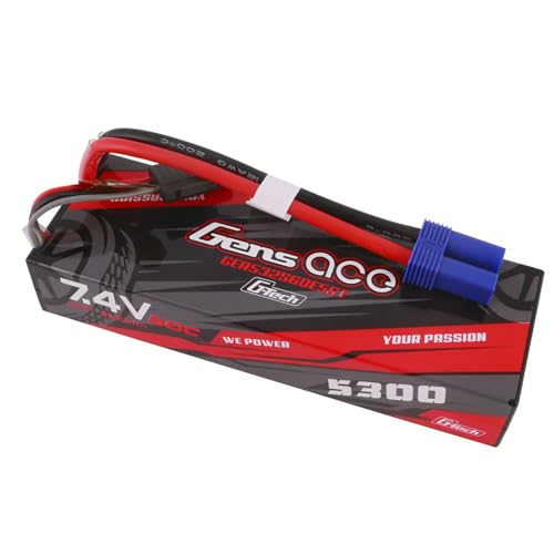 Gens ace G-Tech 5300mAh 7.4V 60C 2S Lipo Battery HardCase 24# with EC5 Plug