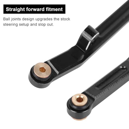 SCX24 Steering Links Aluminum Steering Linkage Set High-Tightening Links for Axial SCX24 1/24 Upgrades (Black) - color: Black