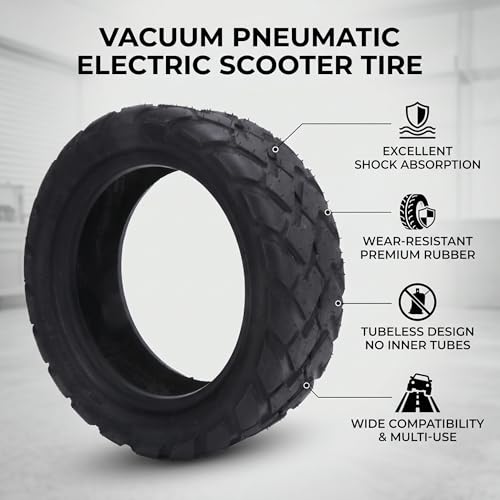 VGEBY Vacuum Tubeless Tire, 80/60‑6 Vacuum Tubeless Rubber Tire Tyre for Electric Scooter Go Karts ATV Replacement Electric Car Scooter Supplies 80/60-6 Scooter Tire