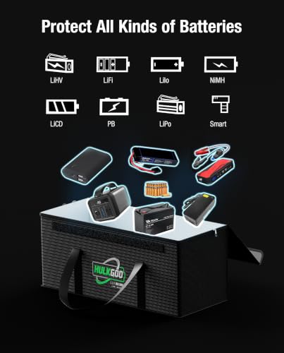 12V 200Ah LiFePO4 Lithium Battery Fireproof Safe Bag, Large Capacity Explosion-proof Lipo Battery Case for Charging & Storage, Waterproof Safe Box Compatible with LiTime & Renogy(22x9x9.4 Inches) - size: 22x9x9.4 Inches