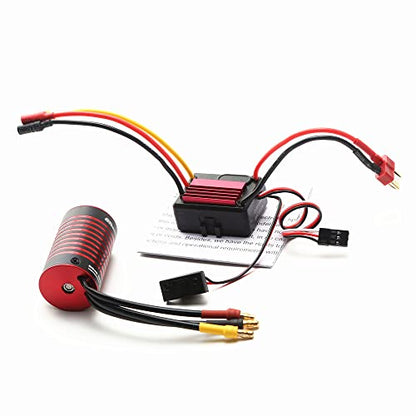 HUIOP 3200KV Brushless Motor, Waterproof 2838 4700KV Brushlessc Motor & 35A Brushless ESC Replacement for 1/14 1/16 SCY/HSP/Trax4/HPI Car Truck - size: 4700KV