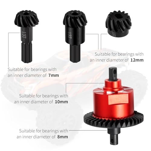 Front&Rear Complete Diff Set for Tra-xxas 1:16 Mini Maxx Slash XRT | VXL 3S Monster Truck Upgrades Parts Steel Aluminum 7075 Alloy Differential Set