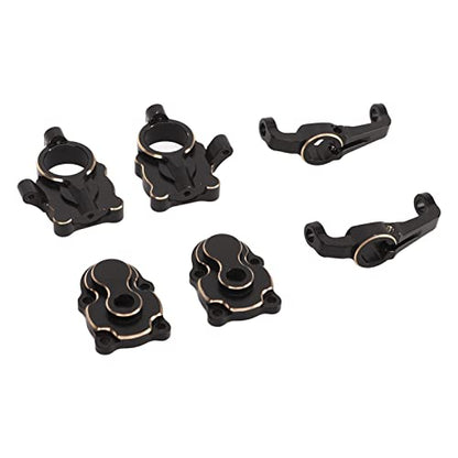 RC Steering Knuckles, Brass Upgrade for Durability and Precision, Axle Gear Cover Hub Carrier Set for 1/24 Scale Off-Road Crawlers, RC Enthusiasts in Rock Crawling, Trail Driving, and Competition Use