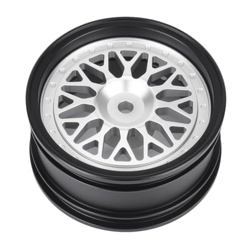4pcs RC 1/10 Aluminum On Road Wheel Rims Hex 12mm Adjustable Offset for 1:10 RC On Road Drift Touring Street Car (Black & Silver) - color: Black & Silver
