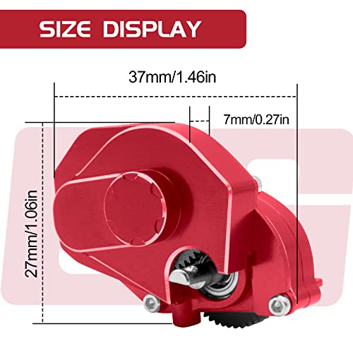 OGRC Aluminum SCX24 Transmission Complete Gearbox Upgrade Parts | SCX24 Asembled Transmission Case with Steel Gears for Axial 1/24 RC Crawler
