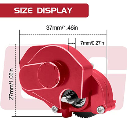 OGRC Aluminum SCX24 Transmission Complete Gearbox Upgrade Parts | SCX24 Asembled Transmission Case with Steel Gears for Axial 1/24 RC Crawler