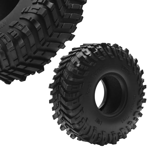 ShareGoo 4Pcs RC 1.9 Crawler Tires 1.9inch Rubber Tire 120x44mm w/Foam Inserts Compatible with Axial SCX10 II III Traxxas TRX4 Redcat Gen8 Gen7 1/10 RC Crawler Car (Style 2) - style: Style 2