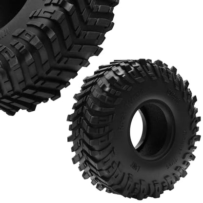 ShareGoo 4Pcs RC 1.9 Crawler Tires 1.9inch Rubber Tire 120x44mm w/Foam Inserts Compatible with Axial SCX10 II III Traxxas TRX4 Redcat Gen8 Gen7 1/10 RC Crawler Car (Style 2) - style: Style 2