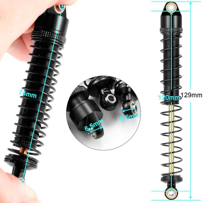 MOHERO 4Pcs RC Oil Filled Shocks - 80/90/100/110/120mm Shock Absorbers Kit for Most 1/10 RC Crawlers Like Axial SCX10 II III D90 CC01 Gen7 Gen8 CC01 Wraith RR10, etc (120MM) - size: 120MM