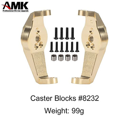 6Pcs Brass Portal Drive Axle Housing Steering Knuckle Caster Block Set for RC Crawler TRX4 TRX6 Upgrade Parts(319g)